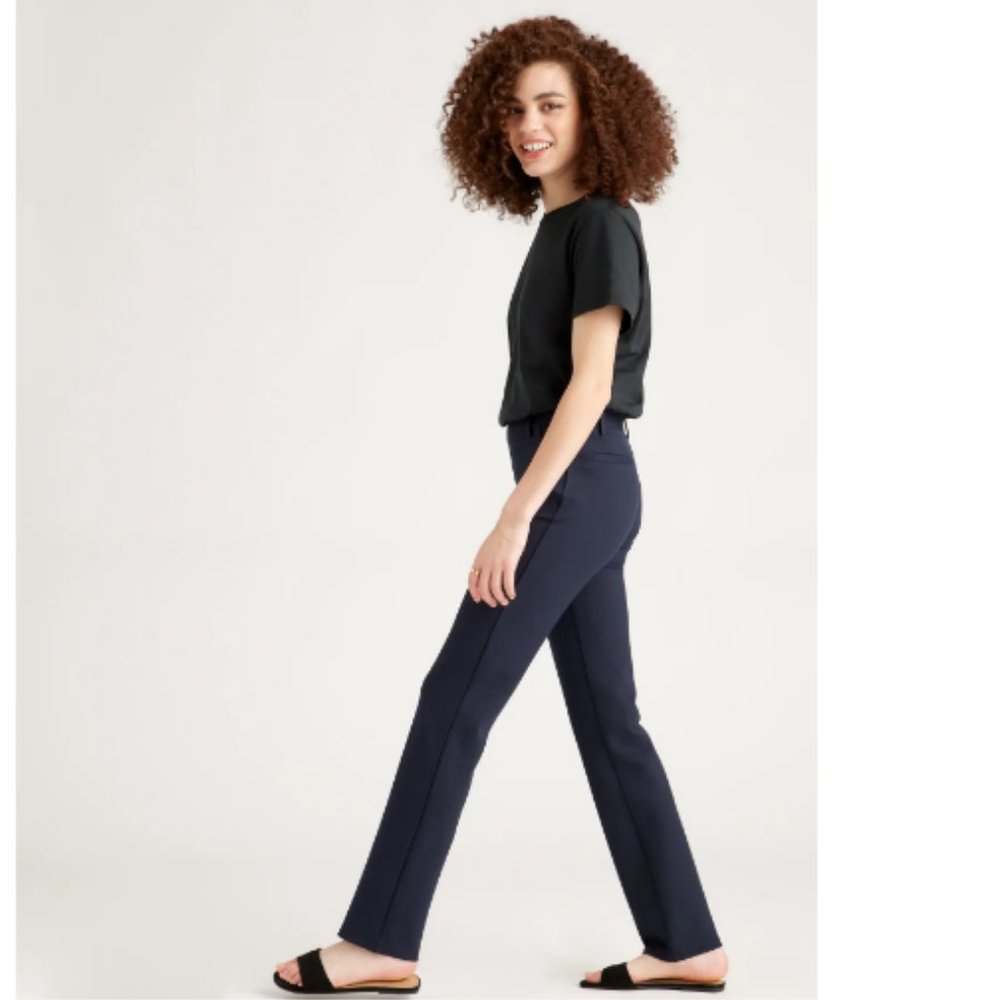 Quince Ultra-Stretch Ponte Straight Leg Pant - Regular -Navy SM NWOT